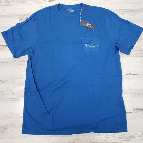 VINEYARD VINES SHARK T-SHIRT ROYAL BLUE - Picture 2 of 4